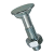 BN 251 - Flat head bolts with double fins with hex nut (DIN 25195; DIN 555), zinc plated blue