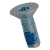 BN 2109 - Hexalobular (6 Lobe) socket countersunk flat head screws, fully threaded with TufLok® patch (ISO 14581; TufLok®), cl. 08.8 / 8.8, zinc plated blue