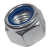 BN 164 - Prevailing torque type hex lock nuts high type with polyamide insert (DIN 982; DIN 6924; ~ISO 7040), cl. 8, zinc plated blue