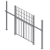 DSTO Doppelschiebetür für Griff, Riegel oder Hakenschloss mit Oberlicht - High fence system Flex II