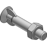 DIN 555 (1987) - SEHA Flat countersunk wing neck bolt with hexagon nut DIN 555