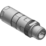 Cable connector M12, D-coded, 4pol, pin contact