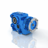 Helical bevel geared motors and gear units