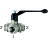 3-way ball valves, sealing on all sides, L or T-bore