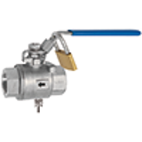 Stainless steel safety ball valves, lockable, with relief port