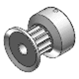 TP2A1W6 - Timing Pulleys - 0.079", 0.118" Circular Pitch, Single Flange Pin Hub
