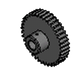 PBS86 - Precision Spur Gears - 1.25 Module 10mm Bore 10mm Face 20° Pressure Angle - Pin Hub Style