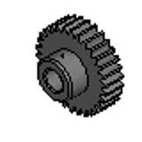 PAS89 - Precision Spur Gears - 1.5 Module 12mm Bore 12mm Face Pin Hub Style - 20° Pressure Angle