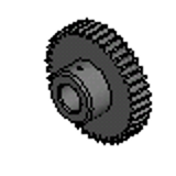 PBS88 - Precision Spur Gears - 1.25 Module 12mm Bore 10mm Face Pin Hub Style - 20° Pressure Angle