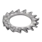 Reference 62513 - Serrated lock washer A type external teeth DIN 6798 A - Stainless steel A2