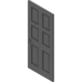 Hollow Metal Door, 6 Recessed Panel