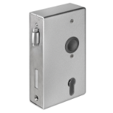 AMF - ANDREAS MAIER Fellbach: AMF 140R - Lock case with roller latch rim deadlock, bare metal