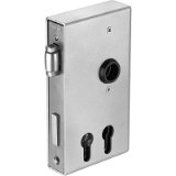 AMF - ANDREAS MAIER Fellbach: AMF 140 RD - Lock case with roller latch rim deadlock for triangular and profile cylinders, bare-metal