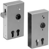 AMF - ANDREAS MAIER Fellbach: AMF 140SD - Sliding gate lock case for two profile cylinders, bare-metal
