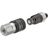 AMF - ANDREAS MAIER Fellbach: AMF 6370ZSK-1_4 - Quick coupling "flat-face" G1/4, zinc-plated