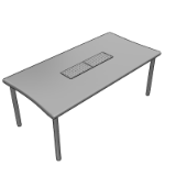 Table Rectangle Pieds Ronds