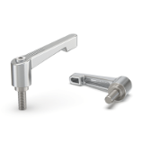 BK38.0233.INOX - Clamping lever screws, adjustable, die-cast zinc chromium-plated, thread stainless steel
