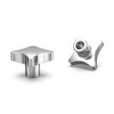 BK38.0234 - Solid cross knobs, DIN 6335 with smooth blind hole of aluminum