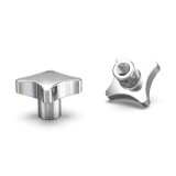BK38.0235 - Solid cross knobs, DIN 6335 with short dead-end thread made from aluminum