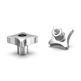 BK38.0236 - Solid cross knobs, DIN 6335 with through thread made from aluminum