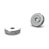 BK38.0263.INOX - Low knurled nut with through thread, withotu shank, of stainless steel, DIN 467