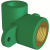 BR PP-RCT-Bronze/LFB Transition-Elbow 90˚ hollow wall mount female-thread-cyl green