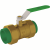 BR PP-RCT Ball valve Brass with union-nuts O-Ring-gasket-EPDM 20°C/1.0MPa green