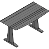 table b desk - wood trestle