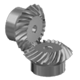 Conical spiral toothed gears ratio 1:1