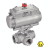 Modèle 50212 / 50213 - 3-way ball valve F/F/F passage in L (58213) with pneumatic stainless steel cylinder (50802)