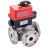 Model 50252 / 50253 - 3-way ball valve with flanges passage in L (58229) or T (58227) with electric actuator IP66 (50840)