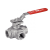 Modèle 58213/58217 - 3 ways ATEX ball valve with ISO mounting pad - BSP threaded - L or T reduced bore - Lockable handle - Stainless steel 316