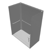 Single-Piece Code Compliant 63 x 33 x 79 Shower Traditional Threshold, 1 Curb Height LCS26333A1FTT.V2