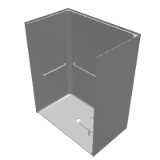 Single-Piece Code Compliant 63 x 37 x 77 38 Shower Traditional Threshold, 34 Curb Height LCS6337A75T