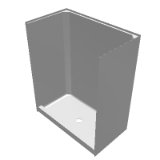 Single-Piece Curbed 60 x 33 x 72 Shower Curbed Threshold, 5 Curb Height CS6033CP