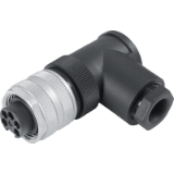 Female angled connector with die-cast threaded ring, cable aperture 8-10mm, 10-12mm