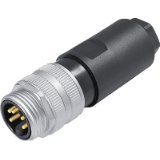 Male cable connector with die-cast threaded ring, cable aperture 8-10mm, 12-14mm
