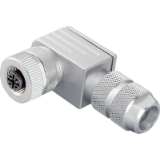 Female angled connector,crimp connection, cable aperture 5-8mm, shieldable, UL