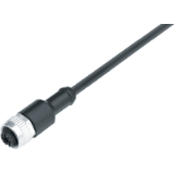Female cable connector, overmolded, PUR black, unshielded, UL
