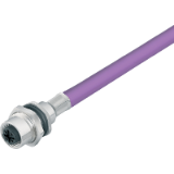 Female panel mount connector, PROFIBUS purple, front fastened, PG9, shielded