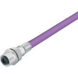 Female panel mount connector, PROFIBUS purple, M16, shielded
