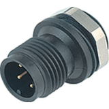 Male panel mount connector, fixing thread M12x0.5, solder, unshielded