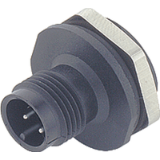 Male panel mount connector, fixing thread PG11, solder, unshielded