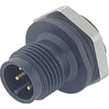 Male panel mount connector, fixing thread PG9, M16x1.5, solder, unshielded