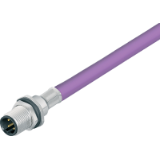 Male panel mount connector, PROFIBUS, PUR purple, front fastened, PG9, shielded