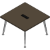 Square 4 Leg Table 1200mm x 1200mm with Cable Management