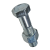BN 3542 - Hex head bolts with hex nuts partially threaded (DIN 601; ~ISO 4016; DIN 555), cl. 4.6 / 6.8, zinc plated blue