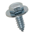 BN 30907 - Hex head tapping screws with cone end type C and captive washer (~DIN 7976 C; ~ISO 1479), steel case-hardened, zinc plated blue