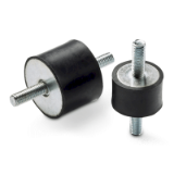P300 - CYLINDRICAL ANTI-VIBRANTION MOUNT WITH DOUBLE THREADED STUD