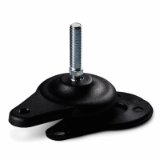 P701 - MOUNTING FOOT WITH GROUND LATERAL FIXING WITH ZINC PLATED STEEL STUD TYPE A - R12,5 WITH NON-SLIP BASE